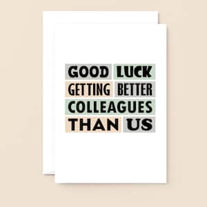Grande nouvelle carte de travail amusante | Adieu collègue qui part | Bonne chance | Félicitations, nouvel emploi | Carte de départ d'un collègue | Carte de départ | SE0231A5