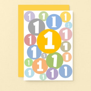 First Birthday Card | Happy Birthday 1 Year Old | Colourful One Year Old Birthday Card | Kids 1st Birthday Card | SE2061A6