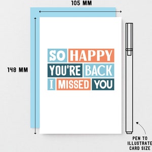 Welcome Back Card Homecoming Card Missed You Card Welcome Home Card Happy You're Back SE0219A6 Light Blue