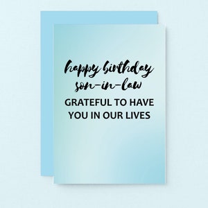 Carte d'anniversaire pour gendre, carte sincère, carte d'anniversaire pour gendre | SE3034A6