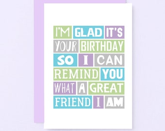 Funny Birthday Cards For Her | Best Friend Card | Cute Birthday Card For Woman | Birthday Card Funny | Birthday Card For Friend | SE0198A6