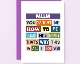 Cheeky Birthday Card For Mum | Funny Mum Bday Card | Humorous Mum Card | Mother's Day Card For Mum | SE0134A6