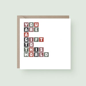 Merci carte d'amitié | Vous êtes un cadeau pour ce monde | d'amour | Carte Fier de vous | SE0004SQ