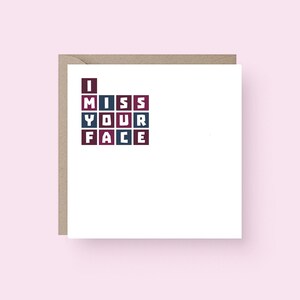 Votre visage me manque | Je pense à vous | d'amour | Carte d'amitié | Restez en contact | SE0002SQ