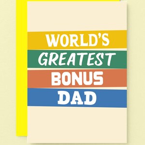Größter Bonus Dad | Alles Gute zum Geburtstag Stiefvater | Schwiegervater Karte | Stiefvater Karte | Der zweite Papa | Karte zum Vatertag | SE0511A6