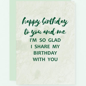 Carte d'anniversaire pour soeur jumelle | carte d'anniversaire frère jumeau | Jumeaux d'anniversaire | Anniversaire partagé | même anniversaire | SE3013A6