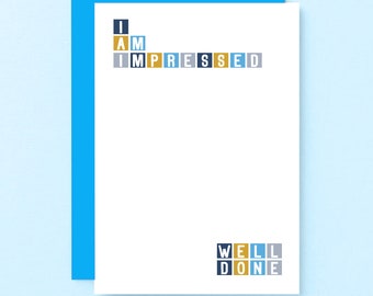 Congratulations Card | Well Done | Graduation, New Job, Exam Results, Job Promotion Card | SE0286A6