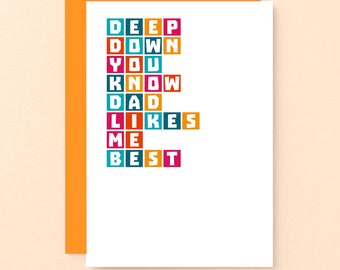 Funny Sister Birthday Card, Snarky Birthday Card For Brother, Funny Card For Twin Sister, Dad Likes Me Best | SE0335A6