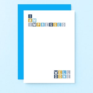 Carte de félicitations | carte de fin d'études | Carte Bravo | Nouvelle carte de travail | Résultats de l'examen | Nouvelle carte de promotion d'emploi | Impressionné | SE0286A6