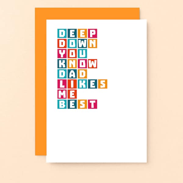 Funny Sister Birthday Card, Snarky Birthday Card For Brother, Funny Card For Twin Sister, Dad Likes Me Best | SE0335A6
