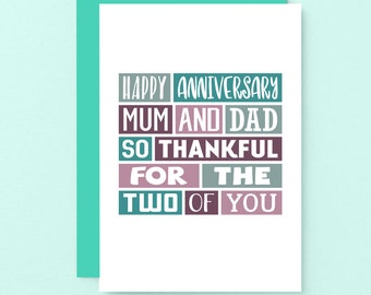 Carte d'anniversaire pour les parents | Carte d'anniversaire de maman et papa | Joyeux anniversaire papa et maman | carte d'anniversaire des parents | SE0063A6