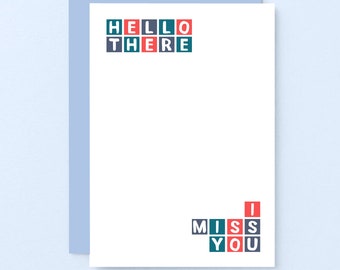 I Miss You Card | Long Distance Friendship | Hello Card | Thinking Of You | Long Distance Love | Missing You | SE0324A6