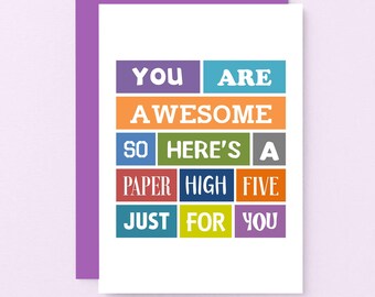 Congratulations Buddy - Paper High Five Card - Encouraging - Graduation Card - Supportive Friendship Card - Good Job - Well Done - SE0120A6