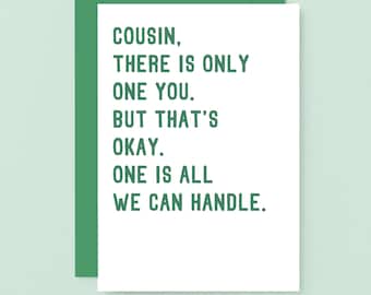 Funny Birthday Card For Cousin | Unique Cousin Greeting Card | SE2045A6
