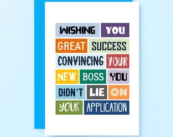 Funny New Job Card | Coworker Leave Card | Good Luck Colleague Leaving | Funny Leaving Job Card | Congrats New Job | Farewell | SE0021A6