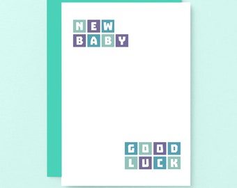 Funny New Baby Card - Baby Shower - New Parents - Funny Welcome Newborn Baby - Congratulations Baby Card - SE0243A6