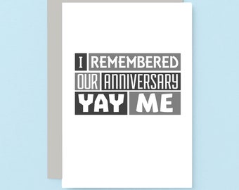 Funny Anniversary Card For Wife | Funny Wedding Anniversary Card For Husband | First Anniversary Card | SE0320A6