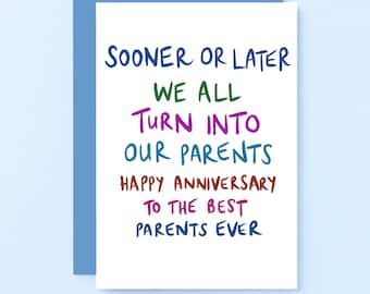 Funny Anniversary Card For Parents Anniversary Card | Mum And Dad Anniversary Card | Wedding Anniversary Card Parents | SE1004A6