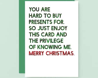 Funny Christmas Card Friend | Funny Xmas Card For Brother | Sister Christmas Card | Mum Christmas Card | Dad Card | SEC0058A6