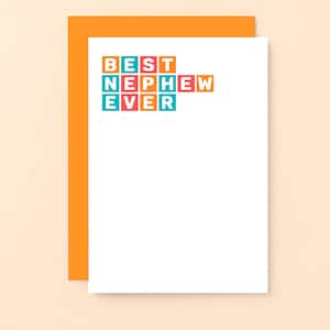 Nephew Birthday Card | Best Nephew Ever Card | Birthday Card For Nephew | Congratulations Nephew Card | SE0363A6