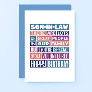 Carte d'anniversaire amusante pour gendre | Carte drôle | Carte d'anniversaire drôle de gendre | SE0342A6