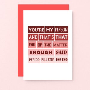Carte romantique pour petit ami | Carte d'amour pour femme | Carte romantique pour mari | Vous êtes ma personne | Proposition de mariage | SEV0006A6