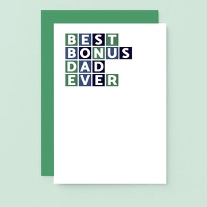 Stiefvater Geburtstagskarte | Alles Gute zum Geburtstag Stiefvater | Schwiegervater Karte | Bonus Dad Karte | Der zweite Papa | Karte zum Vatertag | SE0327A6