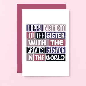 Sister Birthday Card | Funny Sister Card | Birthday Card For Sister | Birthday Card From Sister To Sister | SE0236A6