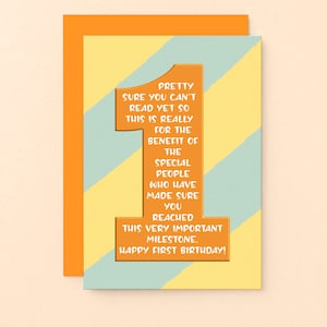 drôle d'anniversaire de 1 an | Carte 1er anniversaire | SE6001A6