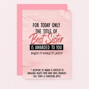 Unique Card For Sister | Funny Birthday Card For Sister | Cheeky Banter With Sister | SE2202A6