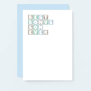 Birthday Card For Stepson | Son-In-Law Birthday Card | Stepson Card | Bonus Son Greetings Card | SE0361A6