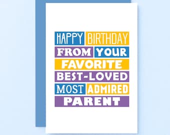 Funny Son Birthday Card From Dad | Birthday Card For Daughter | Favorite Parent | Card From Parent | From Mom | SE0194A6_US
