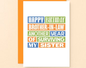 Funny Birthday Card For Brother-In-Law | Happy Birthday Brother In Law Joke | Funny Brother In Law Birthday Card Funny | SE0181A6