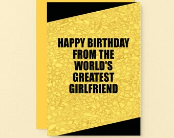 Funny Birthday Card For Boyfriend From World's Greatest Girlfriend | SE0854A6