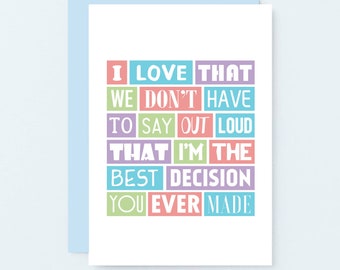 Funny Anniversary Card For Husband | Love Card For Boyfriend | Fiancé | Funny Birthday Card For Wife | Girlfriend Card | SE0185A6