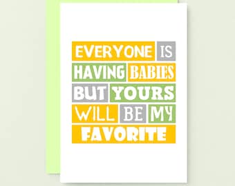 Funny New Baby Card | Funny Newborn Card | Baby Shower Card | New Parents To Be | Congratulations Baby Card Gender Neutral | SE0208A6_US