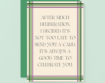 Belated Birthday Card | Happy Late Birthday Card | Late Thank You Card | Sorry I Forgot | SE0904A6