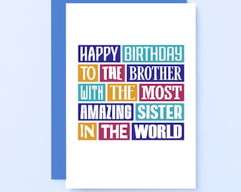 Brother Birthday Card From Sister | Funny Birthday Card For Brother | Birthday Humour | Joke For Him | Bro Birthday Greetings | SE0145A6
