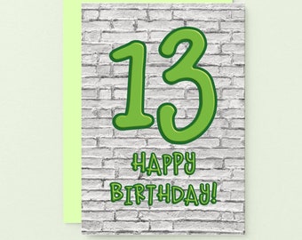 13th Birthday Card, Happy Thirteenth Birthday Son, Daughter 13th Birthday Card | SE3611A6