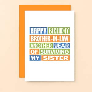 Carte d'anniversaire amusante pour beau-frère | Blague de joyeux anniversaire beau-frère | Carte d'anniversaire drôle de beau-frère | SE0181A6