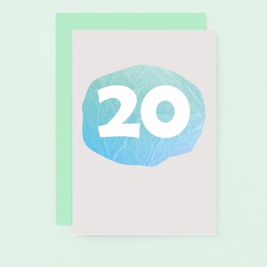 20th Birthday Card, 20th Anniversary Card, Twenty Birthday Card, Twentieth Birthday, 20 Years Old | SE4063A6