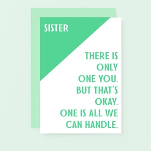 Funny Card For Sister | Funny Sister Birthday Card From Brother | Birthday Card For Best Sister From Sister | Just Because | SE3042A6