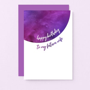 Carte d'anniversaire de fiancée | carte de fiancée | Carte future épouse | Carte d'anniversaire pour fiancée | Carte d'anniversaire de future femme | SE2502A6