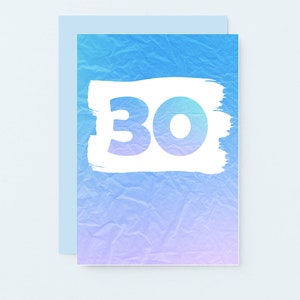 30 Geburtstagskarte, alles Gute zum 30. Geburtstag, Dreißig Jahre zusammen, Moderne 30 Jahre Karte, Dreißig Hochzeitstag zusammen | SE4052A6