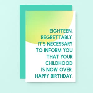 Funny 18th Birthday Card | Funny Card For Eighteenth Birthday | Eighteen Years Old | SE2051A6