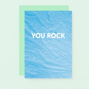 You Rock Card, Thoughtful Cards, Encouragement Friendship Card, Thank You Card, You Are Amazing, Grateful For You | SE4008A6