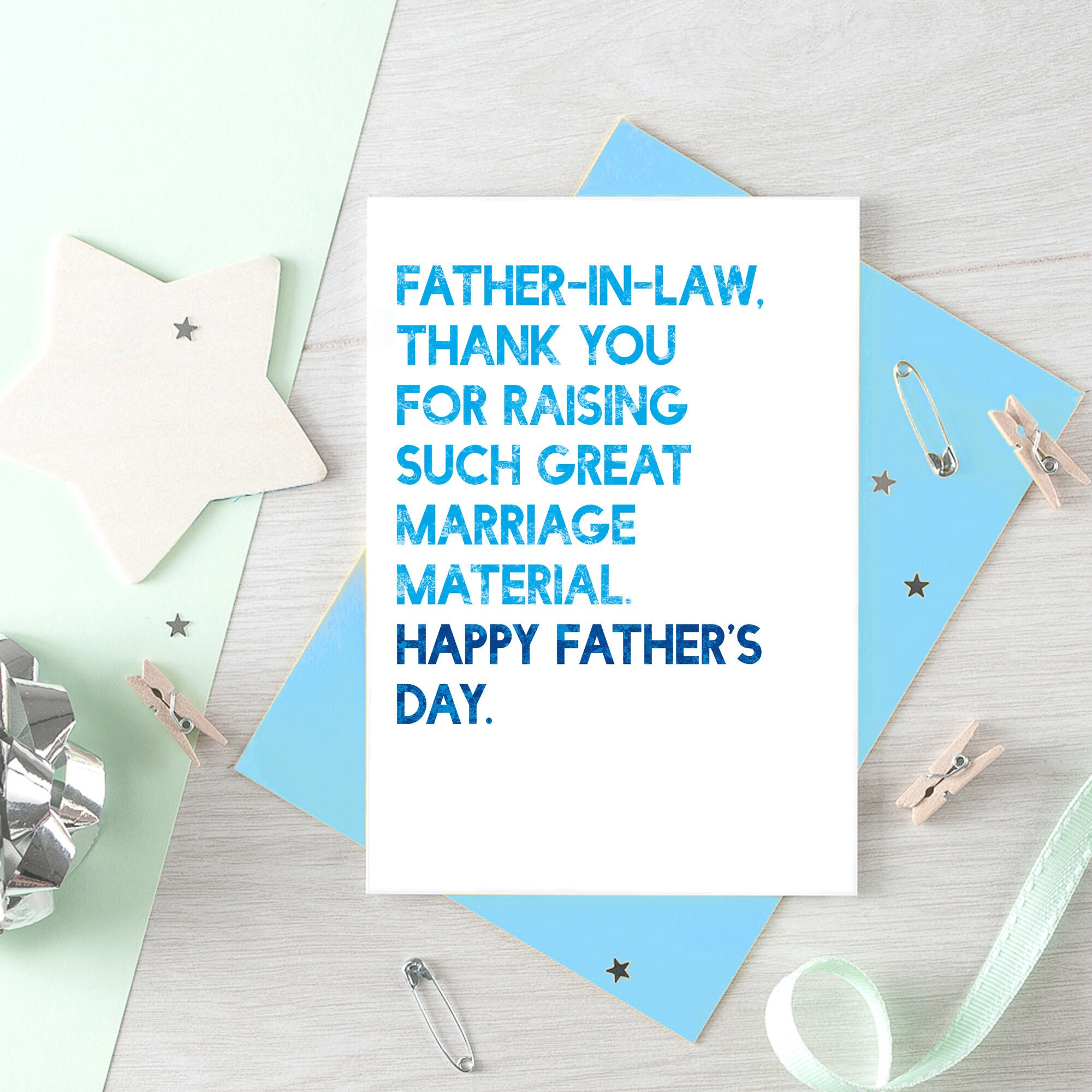 Father's Day Card for Fatherinlaw Fathers Day Card Etsy UK
