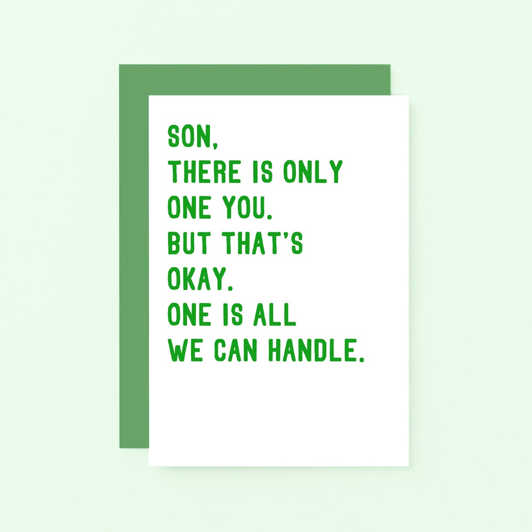 Funny Birthday Card for Son | Funny Card for Son From Parents | Son ...