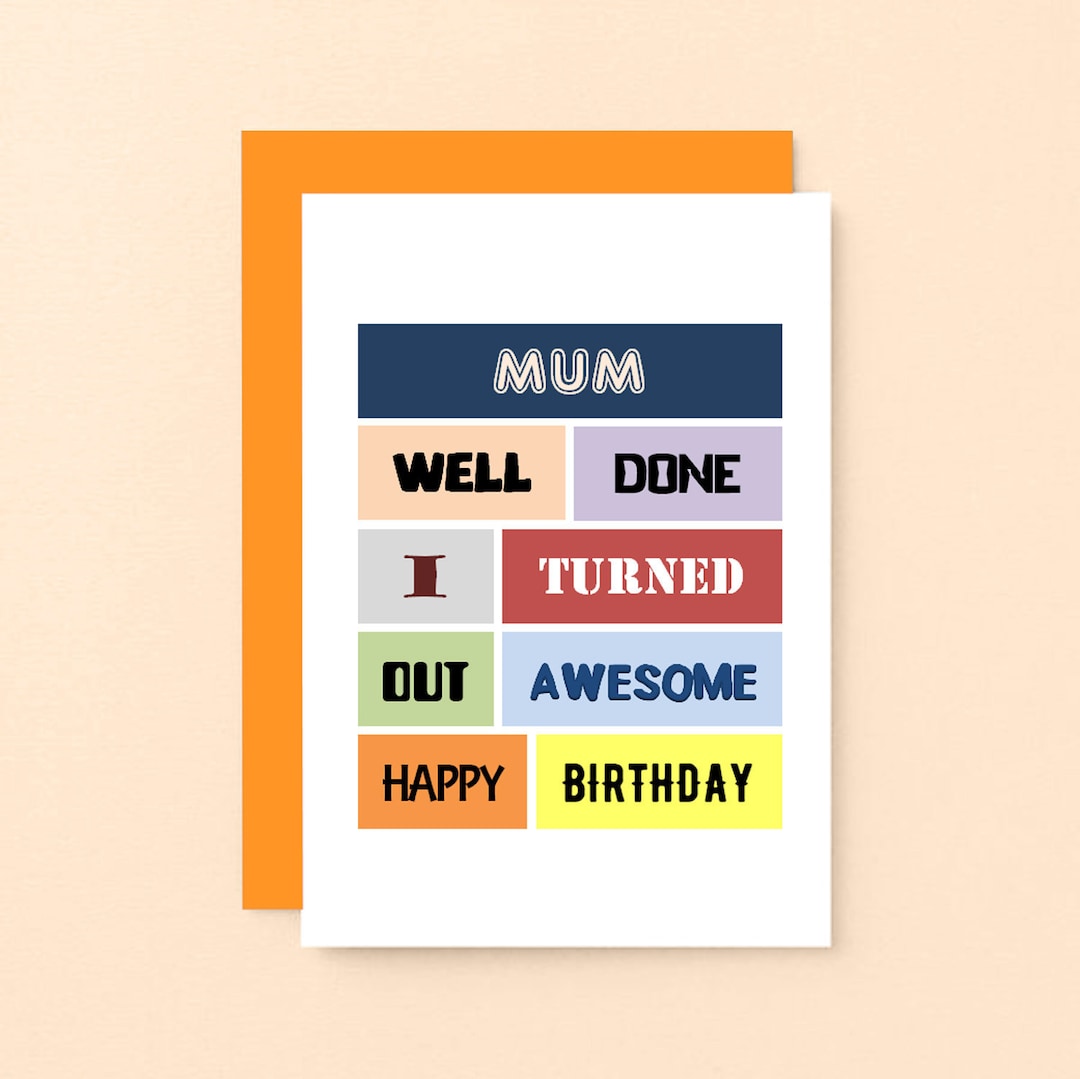 Funny Mum Birthday Card Happy Birthday Mum Card From Daughter Birthday ...