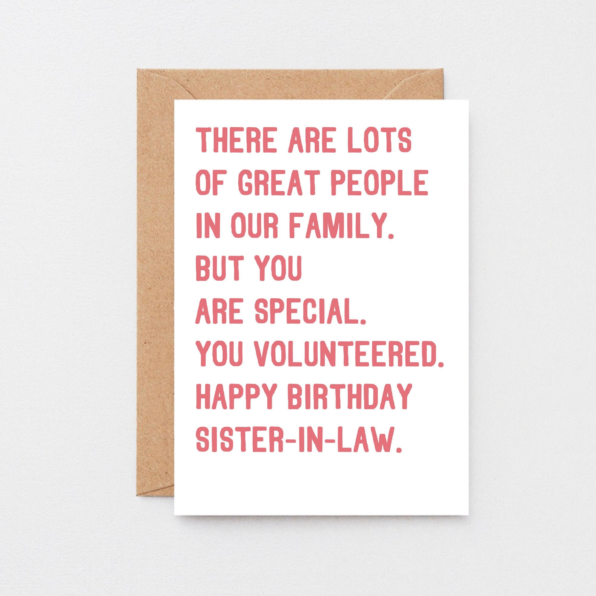 Funny Birthday Card For Sister In Law - Humorous Female Birthday Greeting Card Blank Inside